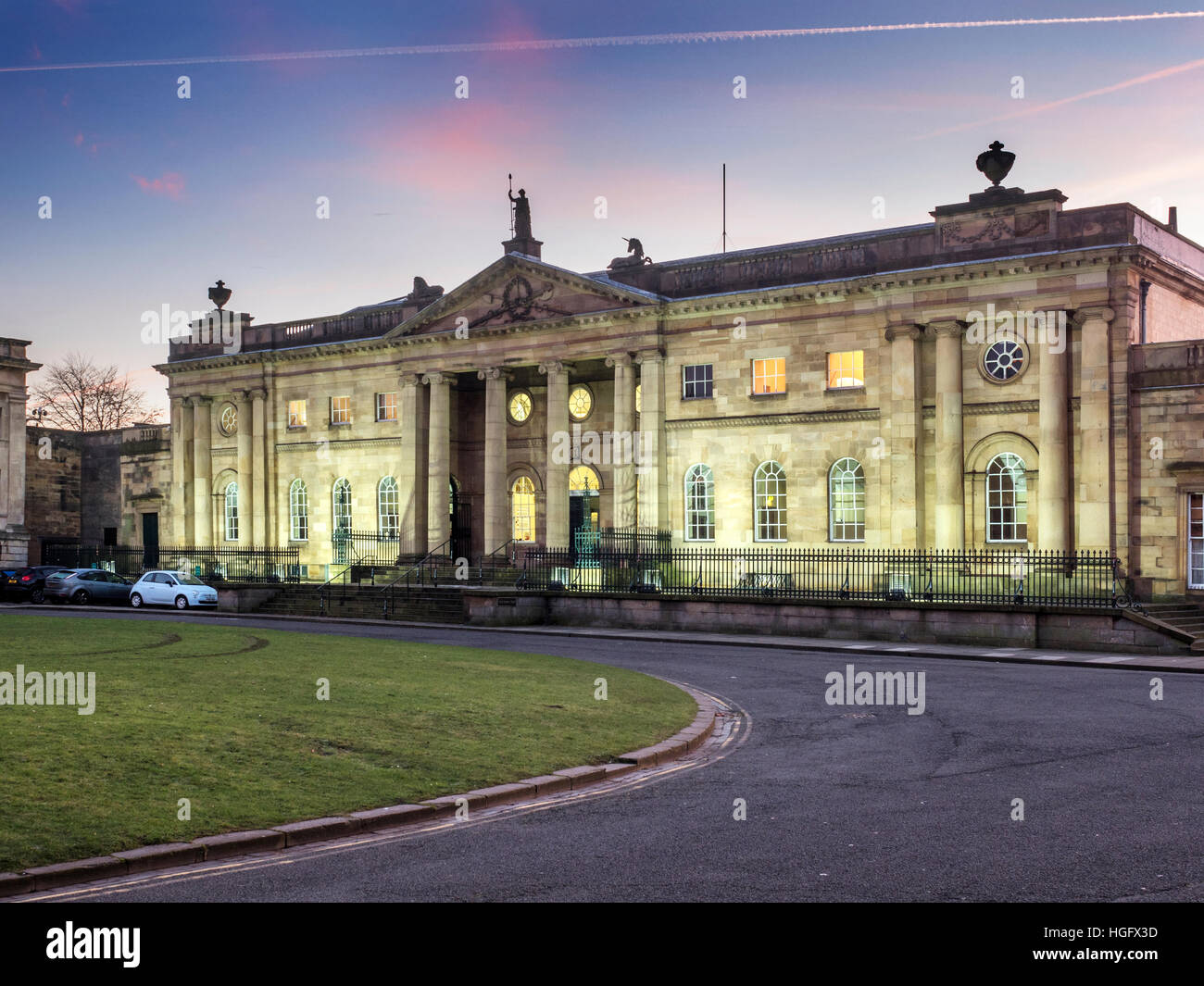 York Crown Court at Dusk City of York Yorkshire England Stock Photo Alamy