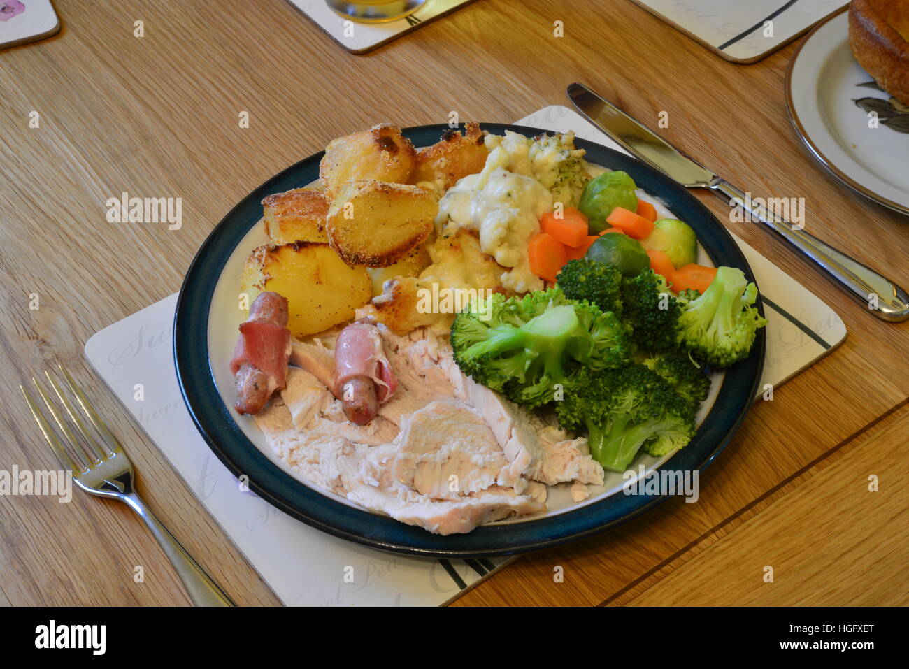 Christmas dinner in the UK Stock Photo - Alamy