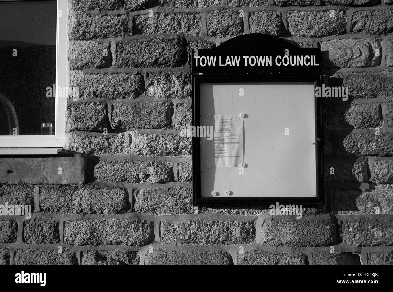 Council notice board, Tow Law, County Durham Stock Photo Alamy