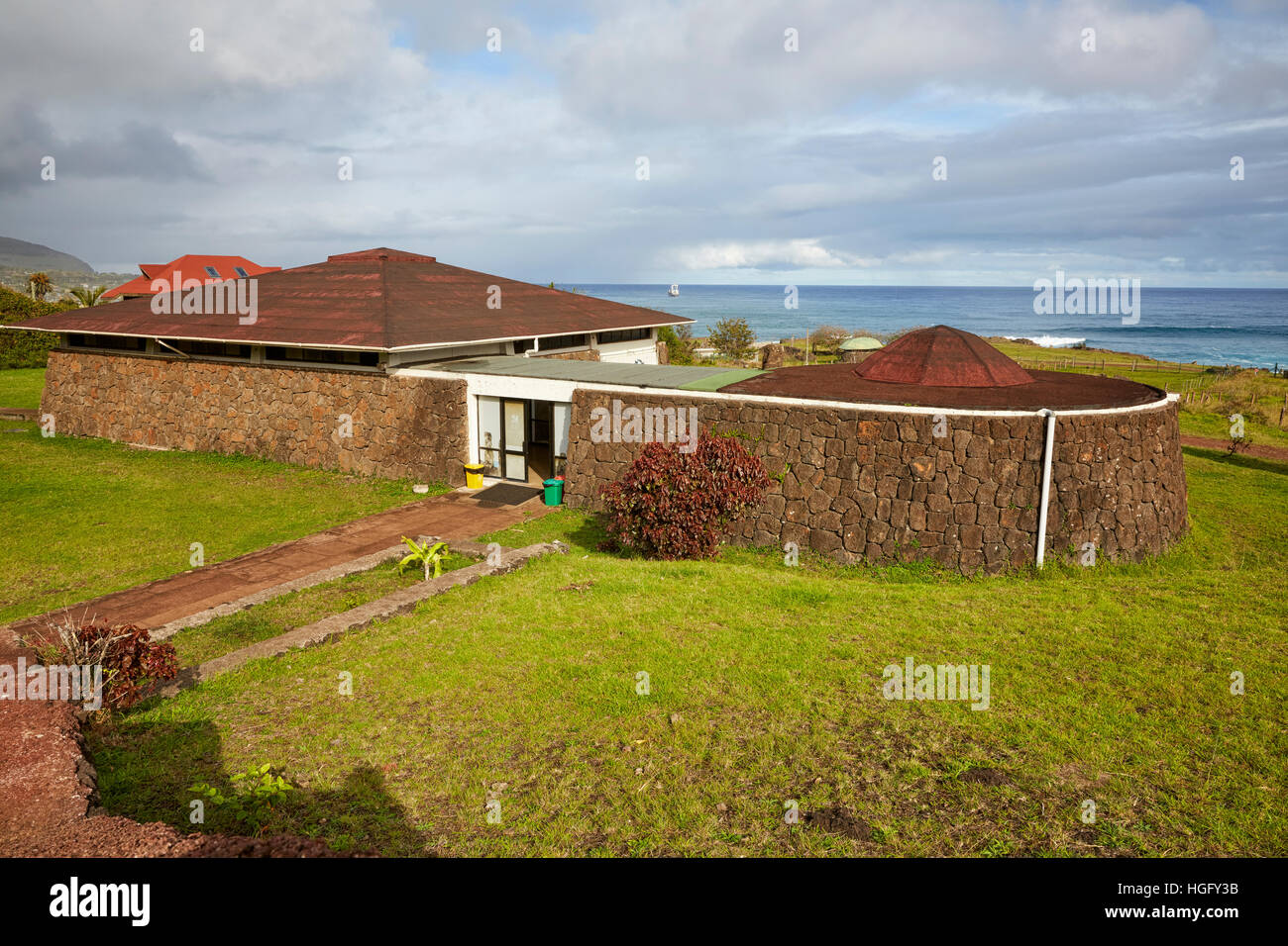 Museo Antropologico Padre Sebastian Engler, Easter Island, Rapa Nui, Chile Stock Photo