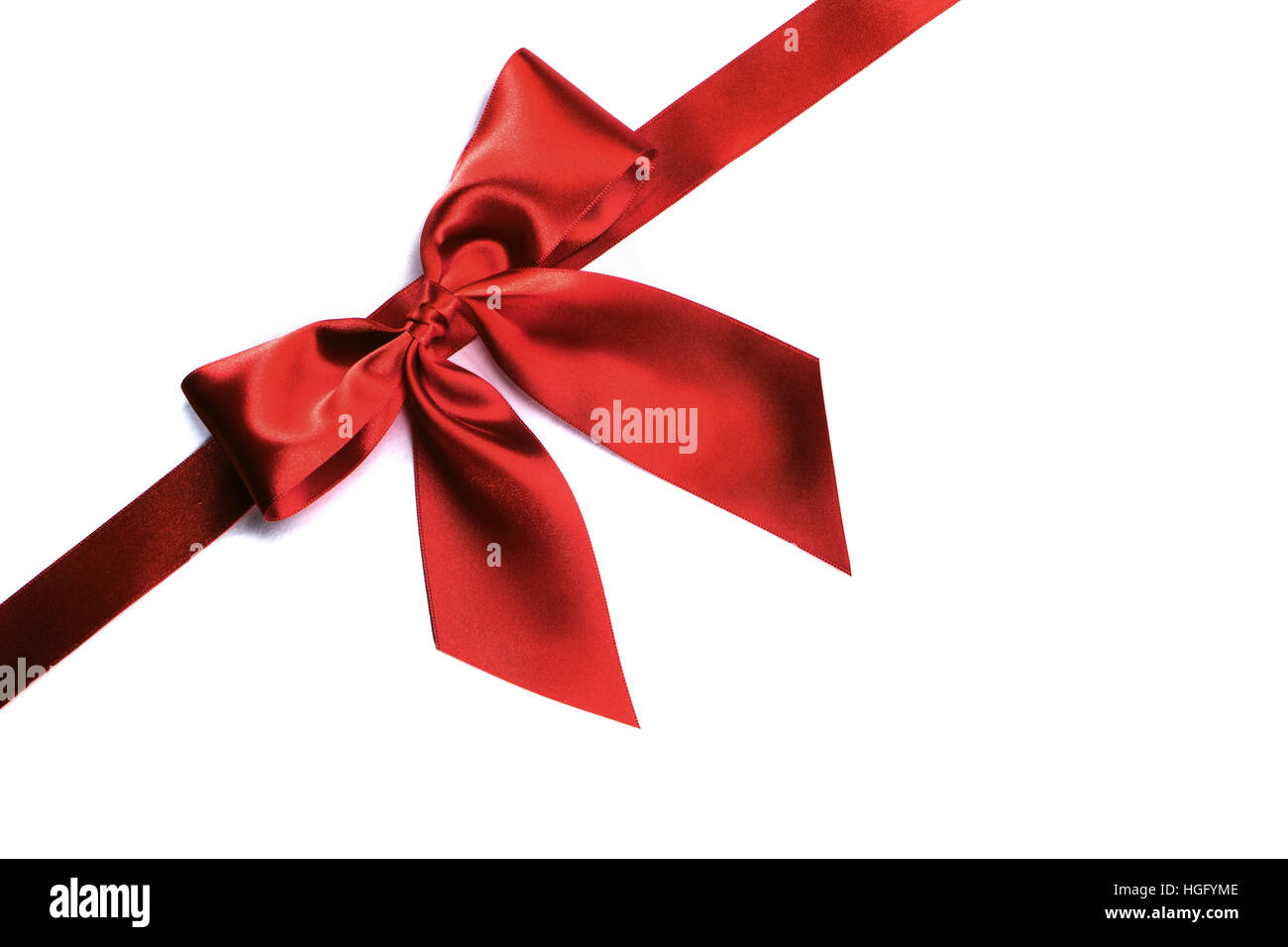 Red ribbon bow isolated on white background Stock Photo - Alamy