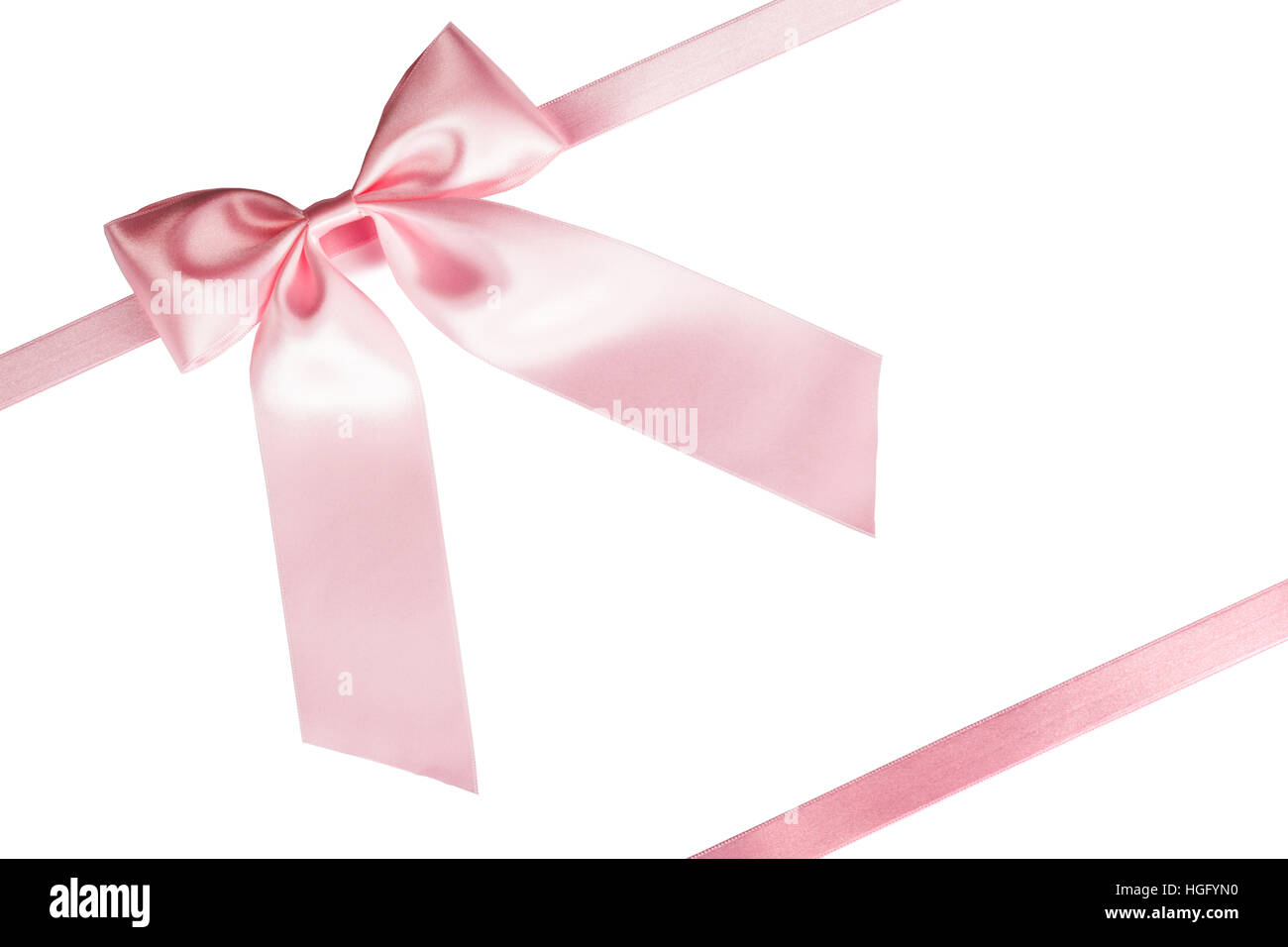 Pink ribbon bow isolated on white background Stock Photo - Alamy