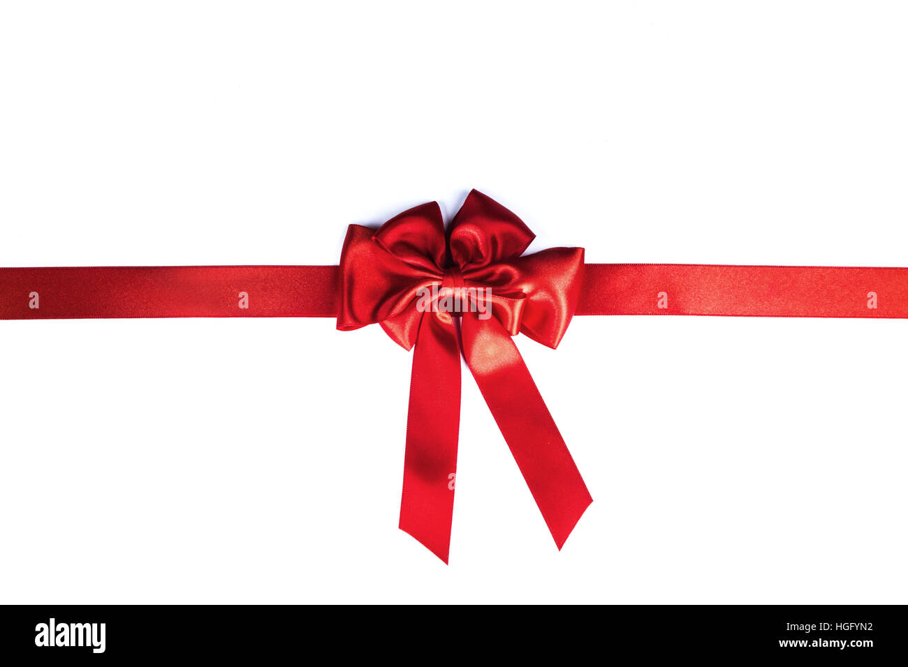 Red ribbon bow isolated on white background Stock Photo - Alamy