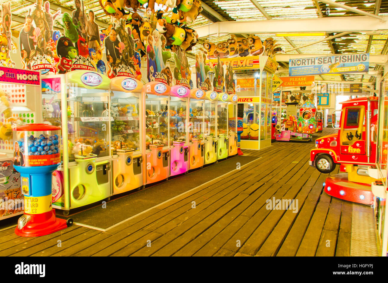 Childrens amusements Clacton Pier Clacton on Sea Essex England Stock