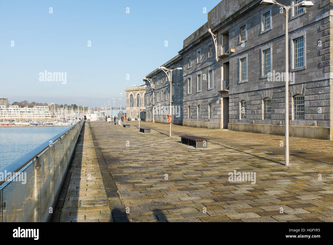 Stone buildings at Royal William Yard in Plymouth, Devon Stock Photo