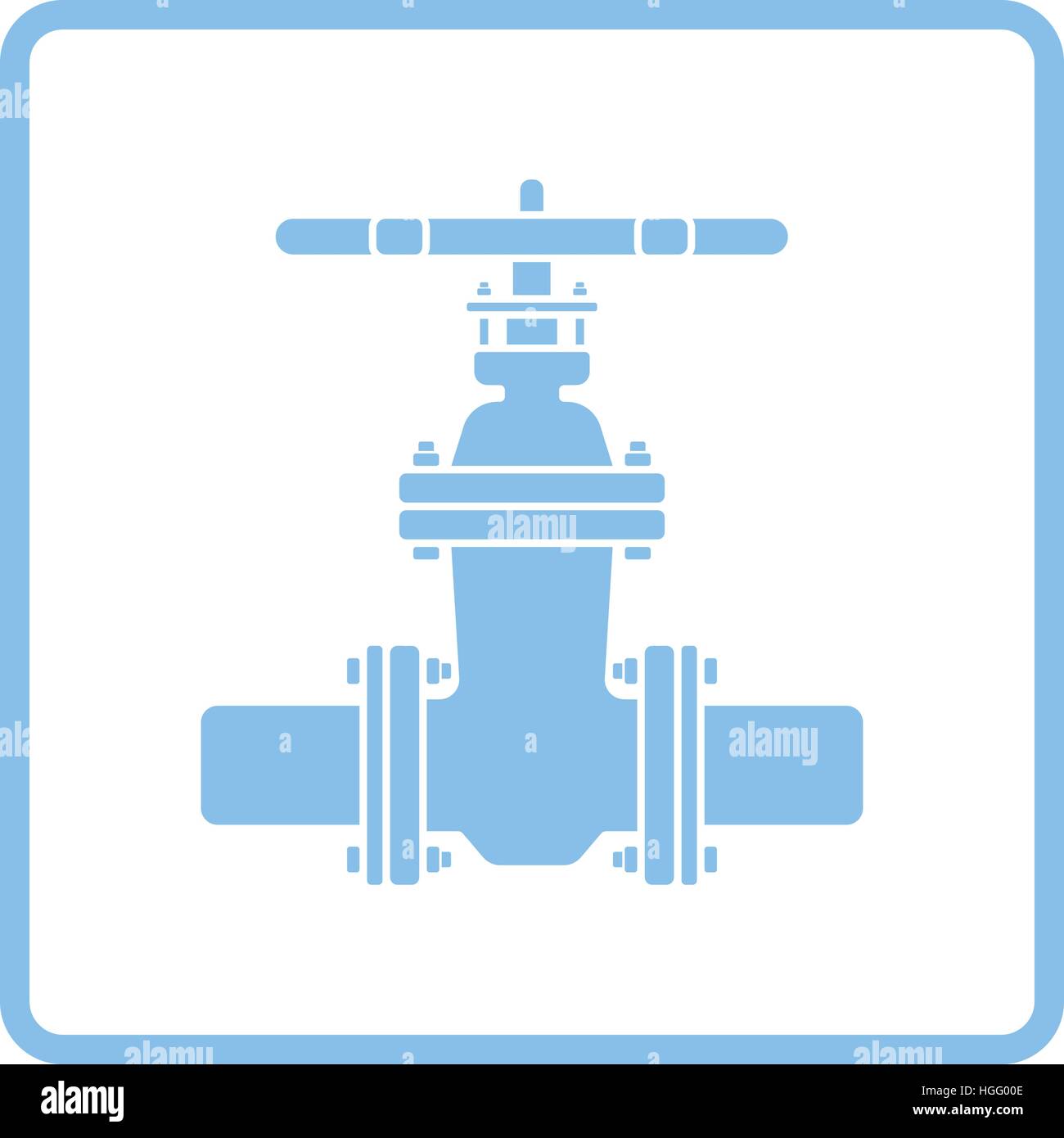 Pipe valve icon. Blue frame design. Vector illustration Stock Vector