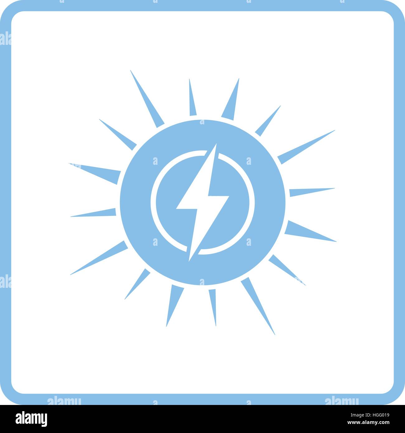 Solar energy icon. Blue frame design. Vector illustration Stock Vector ...