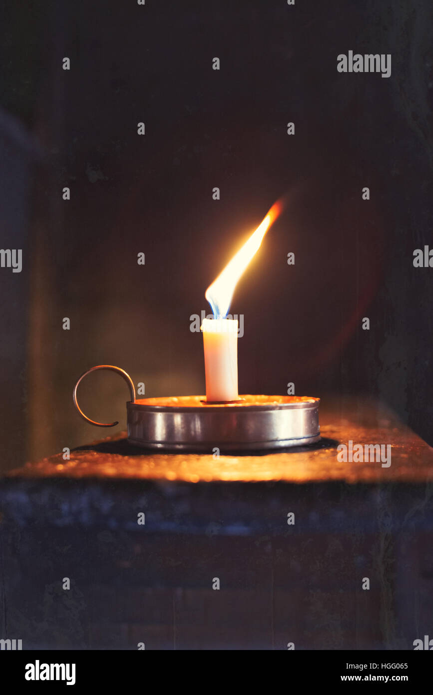 Candle burning in old fashioned hires stock photography and images Alamy