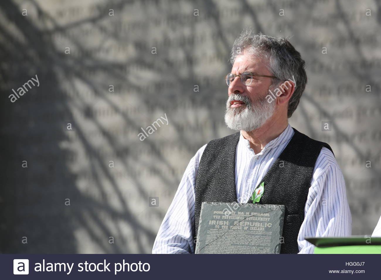 Gerry Adams, Sinn Féin president, takes part in the Arbour Hill event during the anniversary of 1916 Stock Photo