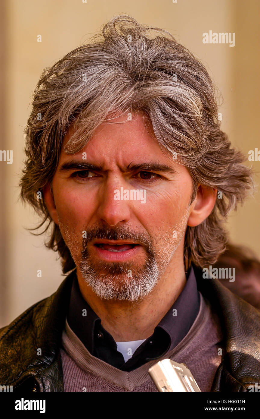 Former racing driver Damon Hill at Goodwood House in Sussex Stock Photo