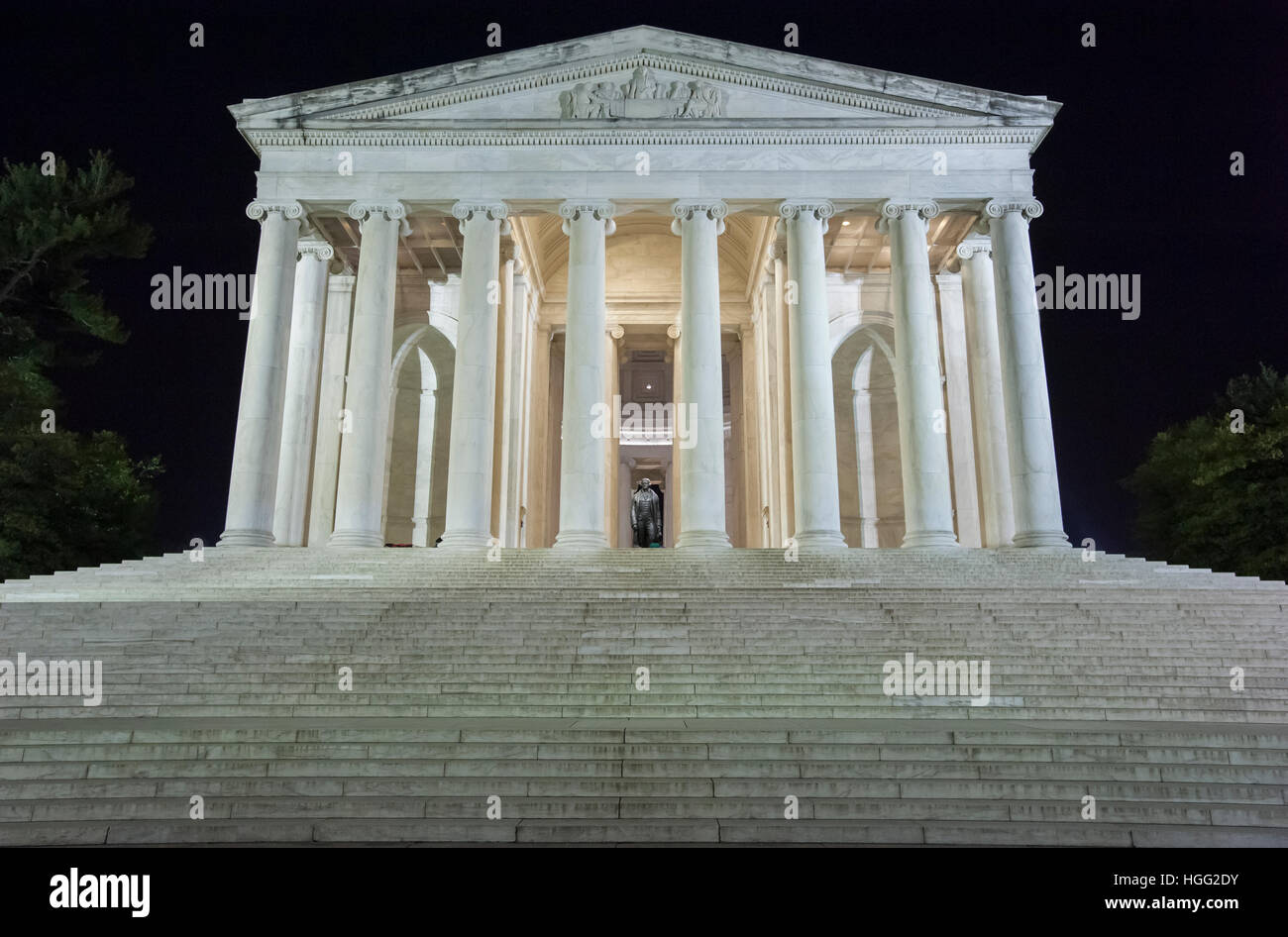 Jefferson Memorial, Washington, D.C., at night. Stock Photo