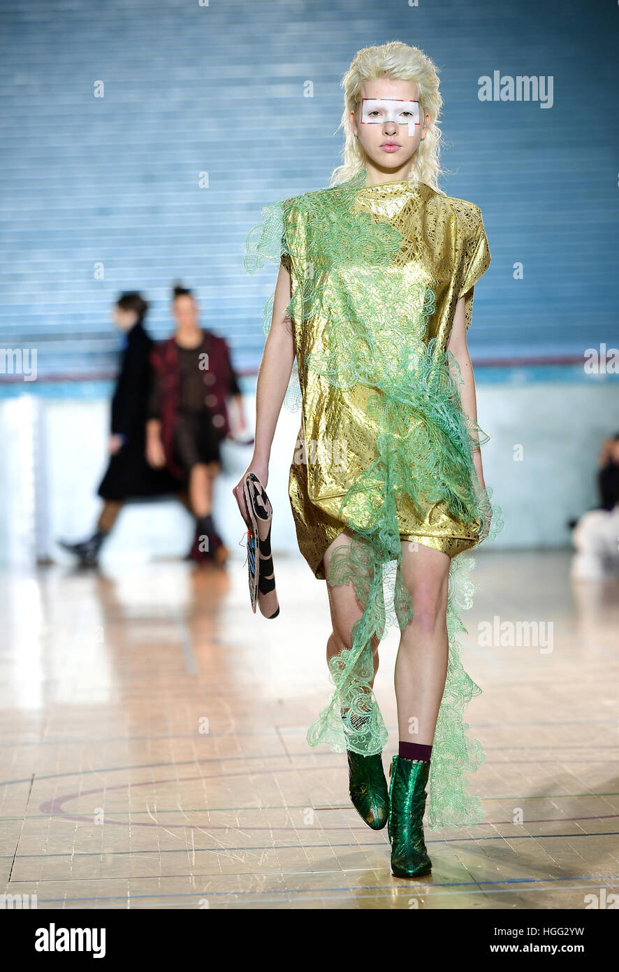 Models On The Catwalk During The Vivienne Westwood London Fashion Week Men S Aw17 Show Held At The Seymour Leisure Centre London Stock Photo Alamy Models On The Catwalk During The Vivienne Westwood London Fashion Week Men S Aw17 Show Held At The Seymour Leisure Centre London Stock Photo Alamy