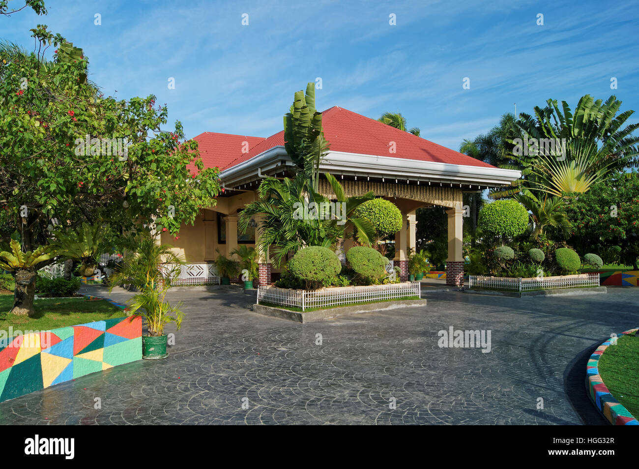 South East Asia,Philippines,Metro Cebu,Mactan Island,Lapu-Lapu City,Lapu-Lapu Shrine,Memorial Gardens and Lapu Lapu Plaque Stock Photo