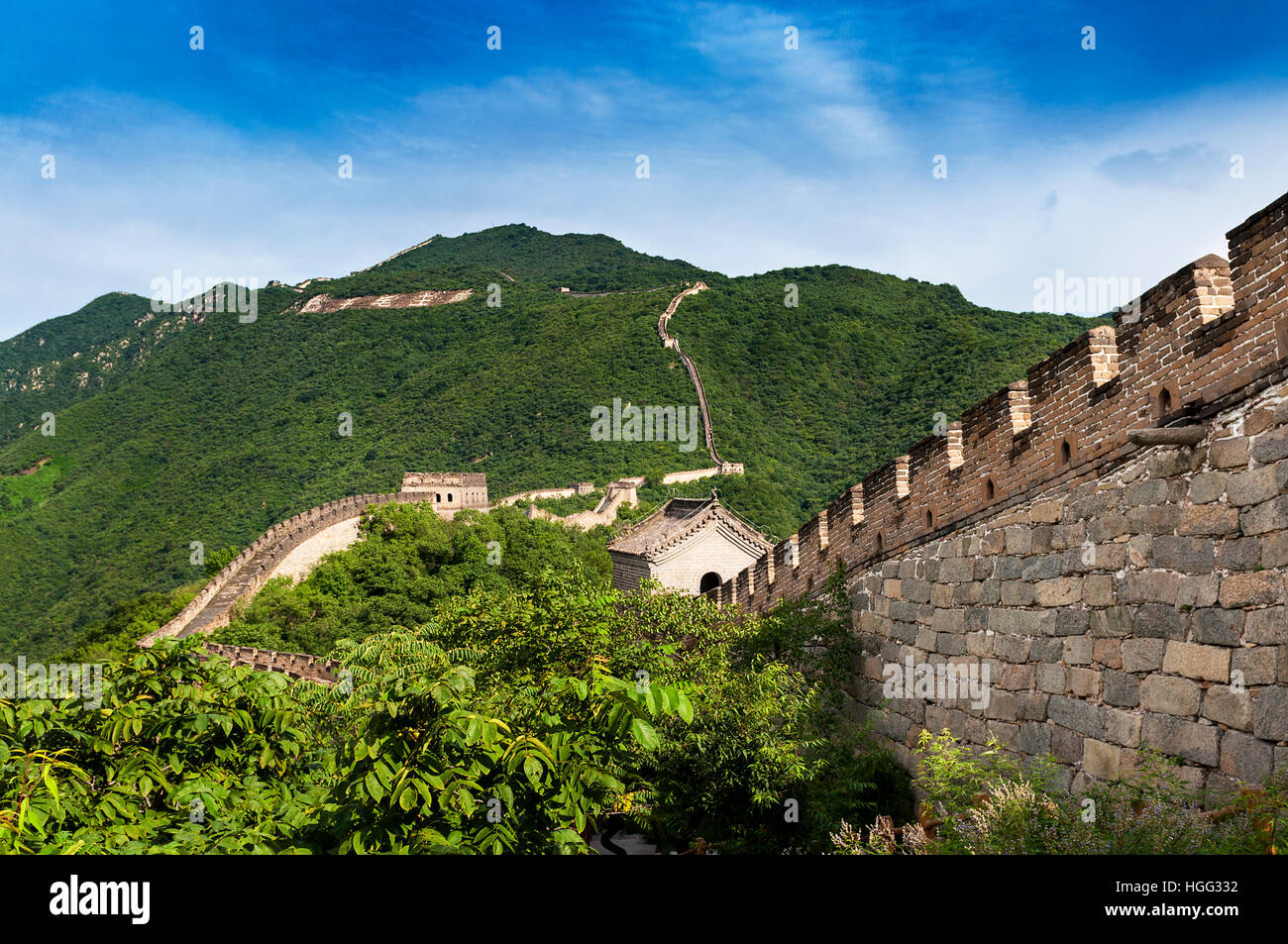 View of the China Great Wall in Mutianyu, China; Concept for travel in China Stock Photo