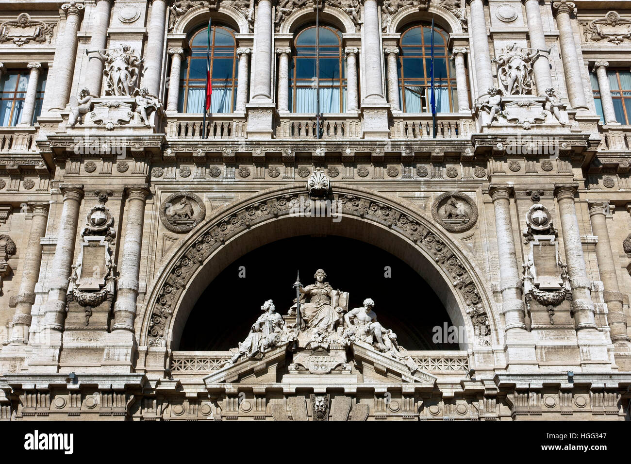 Italian Supreme Court of Cassation (Corte di Cassazione), Palace of Justice, Courthouse. Renaissance, baroque style. Rome, Italy, Europe, EU. Stock Photo