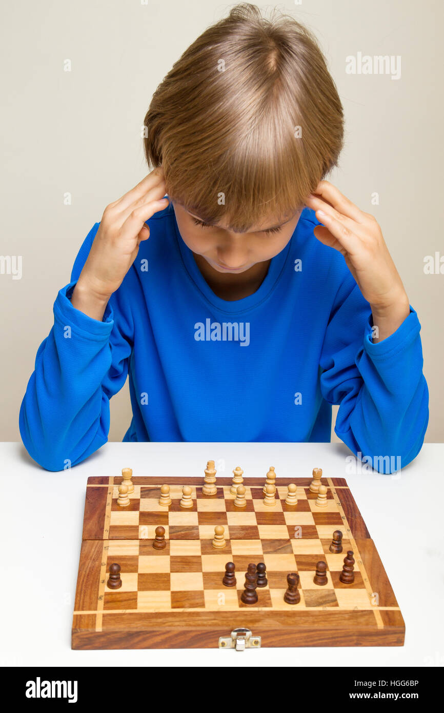 Playing Chess. Man Thinking about His Next Chess Move Stock Image - Image  of strategy, game: 213752197