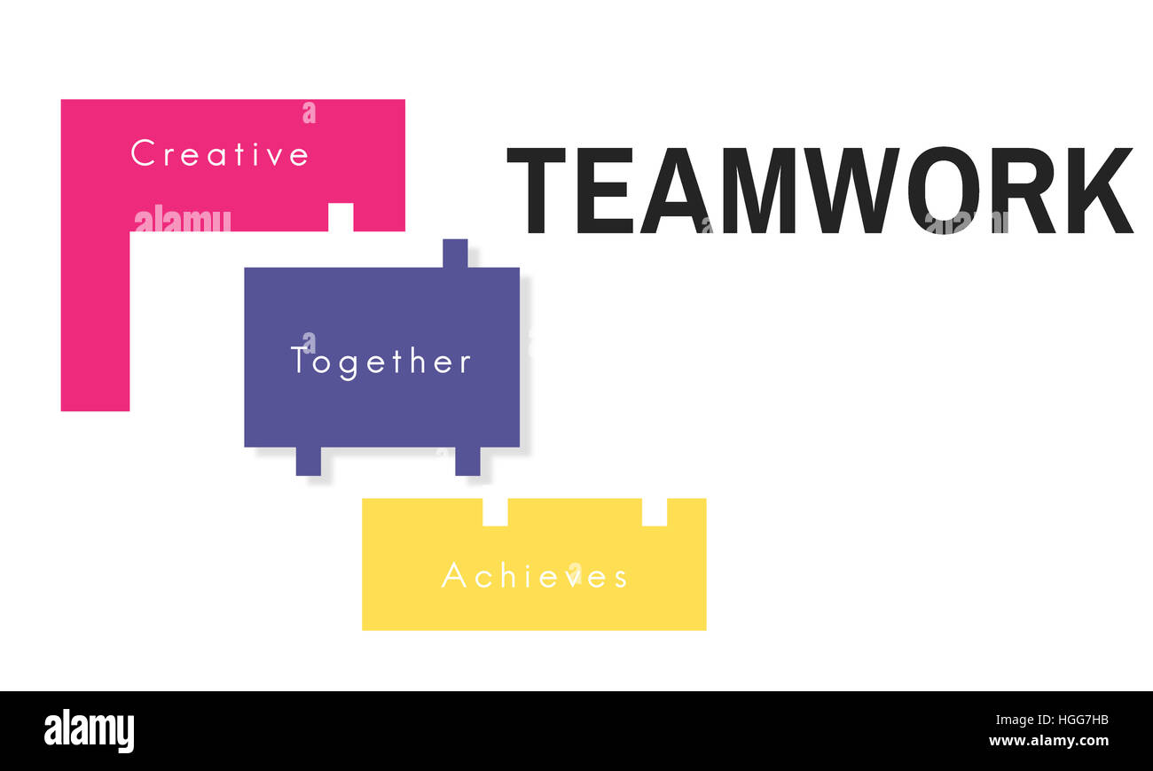 Achievement Teamwork Creative Together Collaboration Graphic Concept Stock Photo