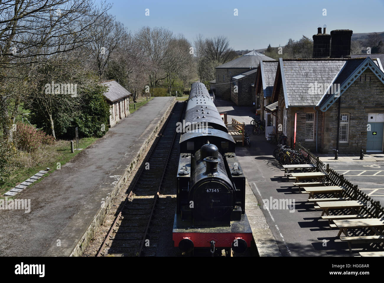 Hawes former railway station, Yorkshire Dales National Park, North Yorkshire, England, UK Stock Photo