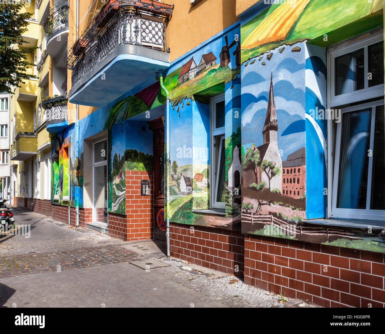 Germany Berlin Neuk lln Old Building With Colourful Mural Painting In germany-berlin-neuk-lln-old-building-with-colourful-mural-painting-in