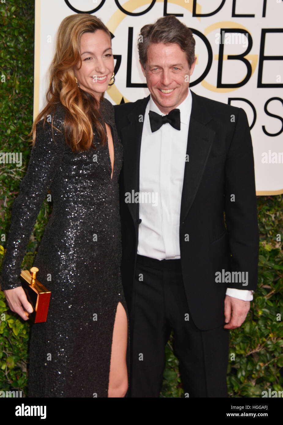 Los Angeles, California, USA. 08th Jan, 2017. Los Angeles, USA. 08th Jan, 2017. Hugh Grant, Anna Eberstein 225 arriving at the 74th Annual Golden Globe Awards at the Beverly Hilton in Los Angeles. January 08, 2017 © Gamma-USA/Alamy Live News Stock Photo
