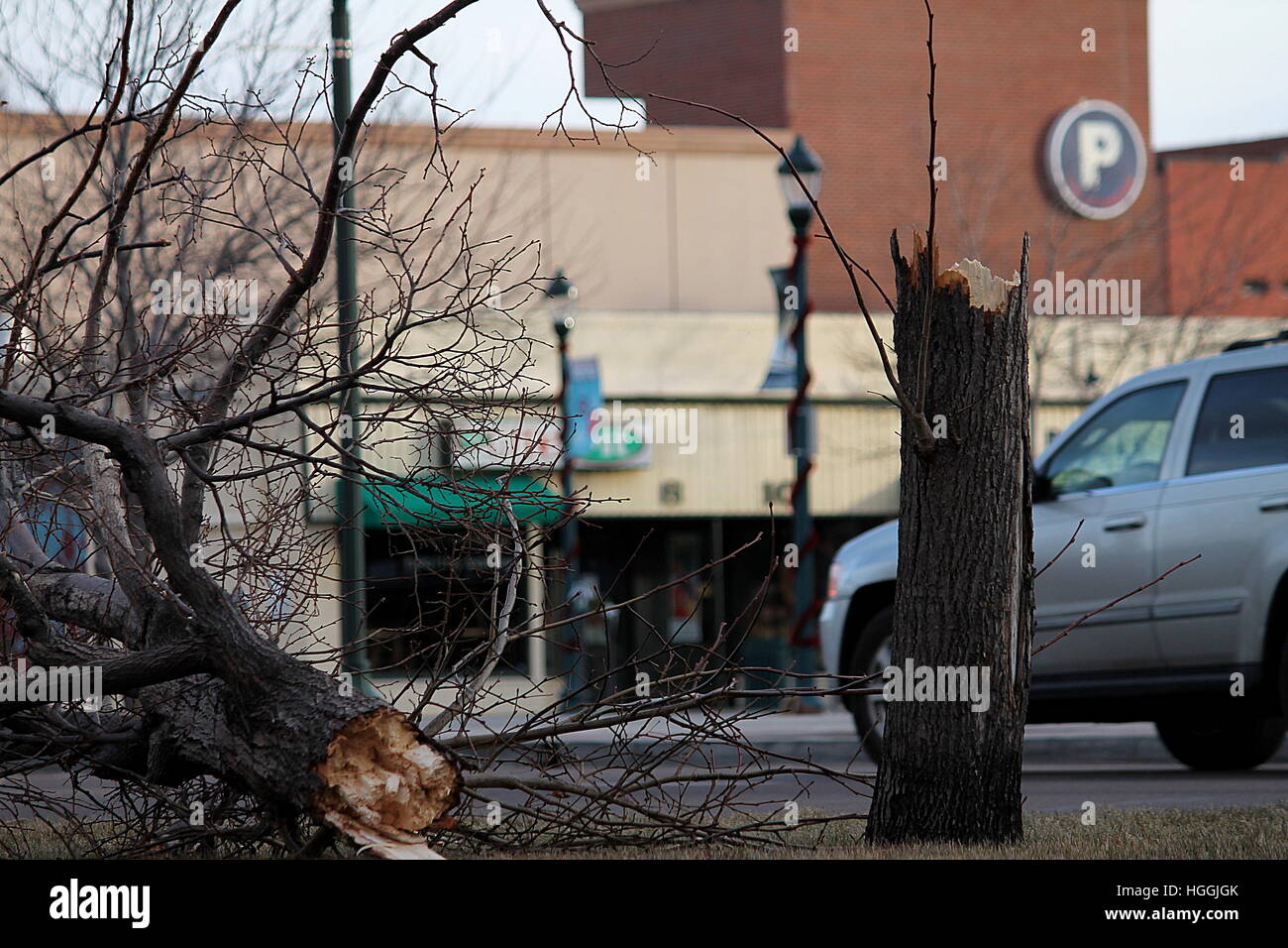 Colorado, USA. 9th Jan, 2017. Damaging winds tear through Colorado Springs. Credit: Stefan Klein/Alamy Live News Stock Photo