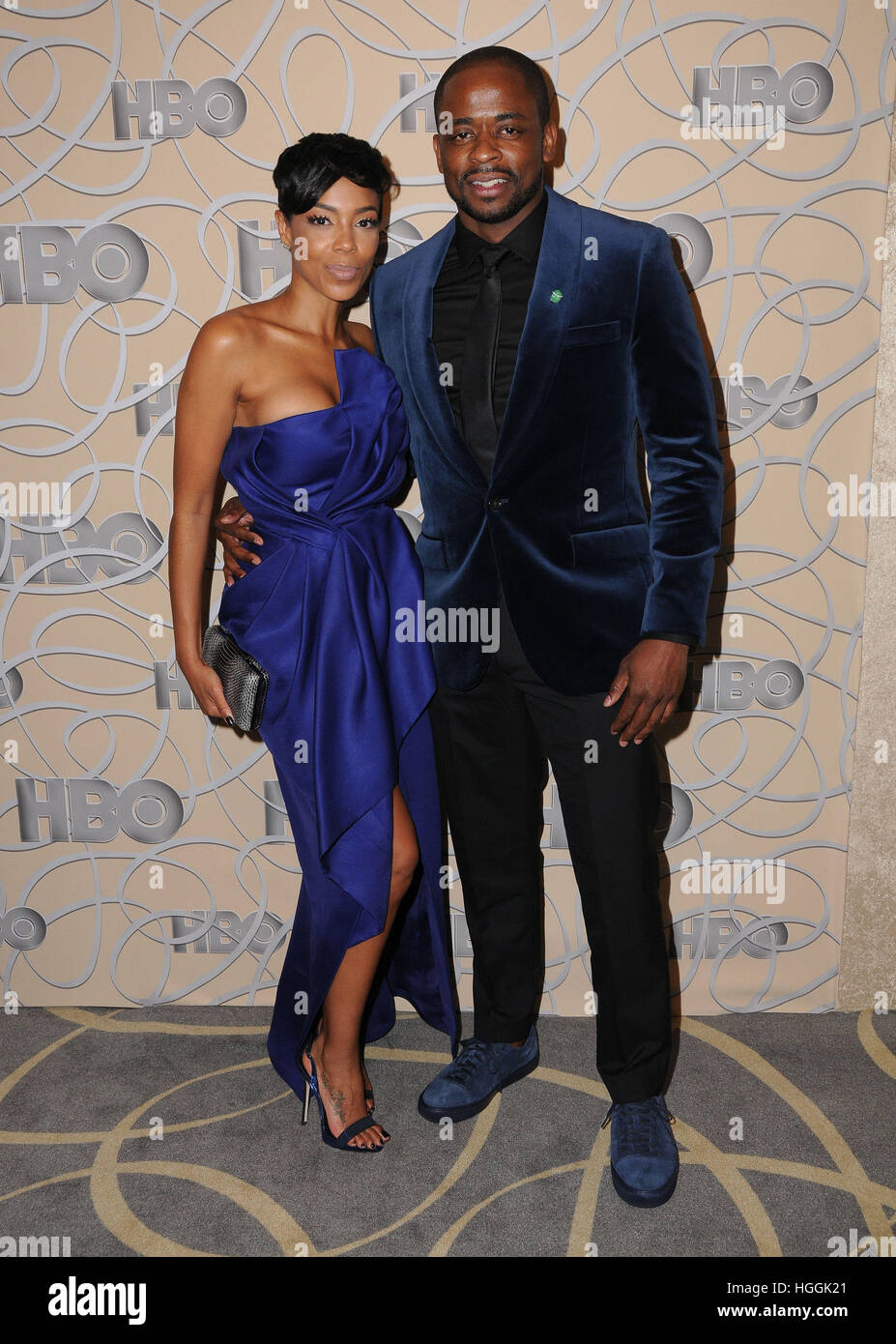 Beverly Hills, USA. 8th Jan, 2017. Jazmyn Simon, Dule Hill at HBO's
