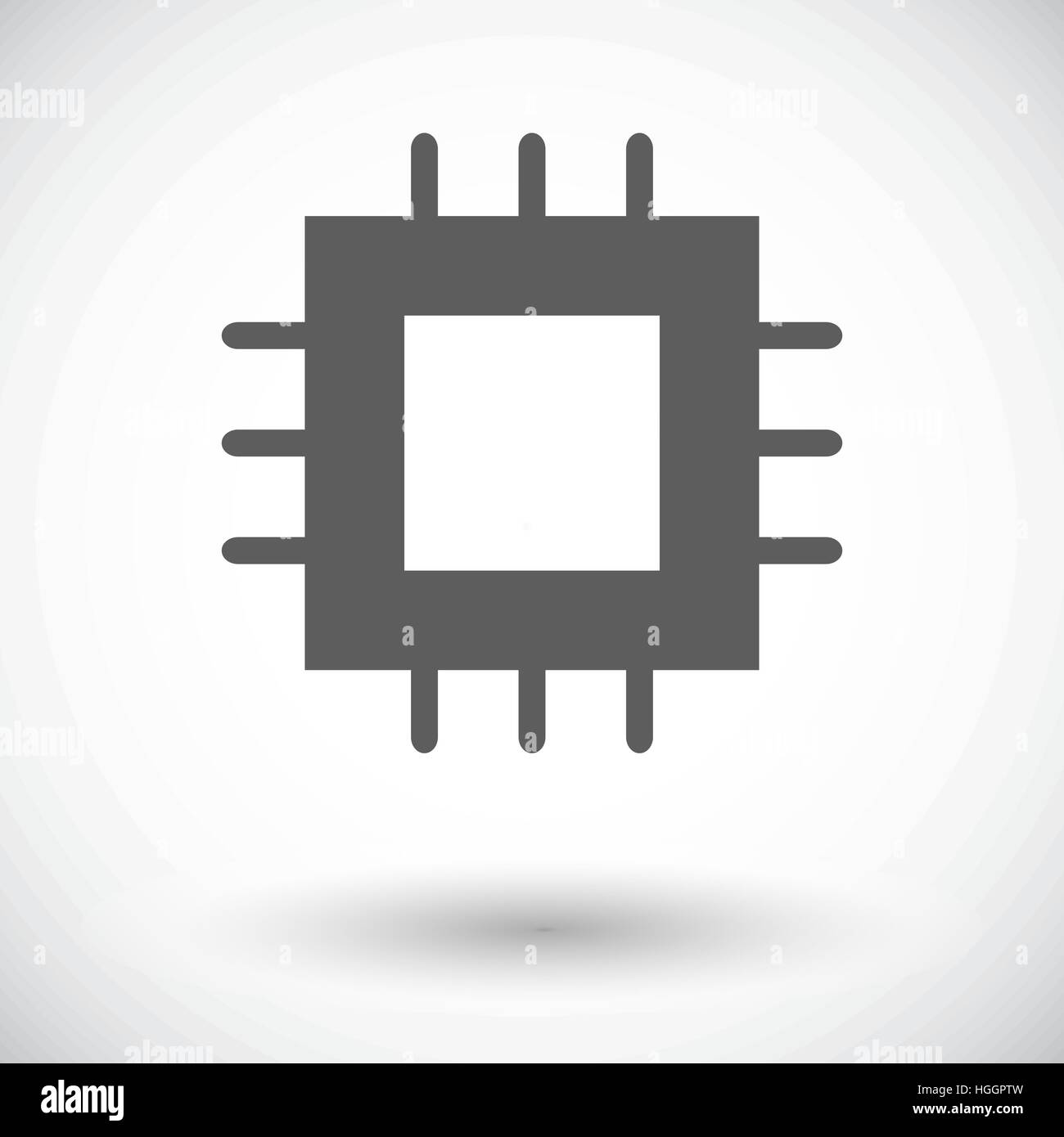 Electronic chip. Single flat icon on white background. Vector ...