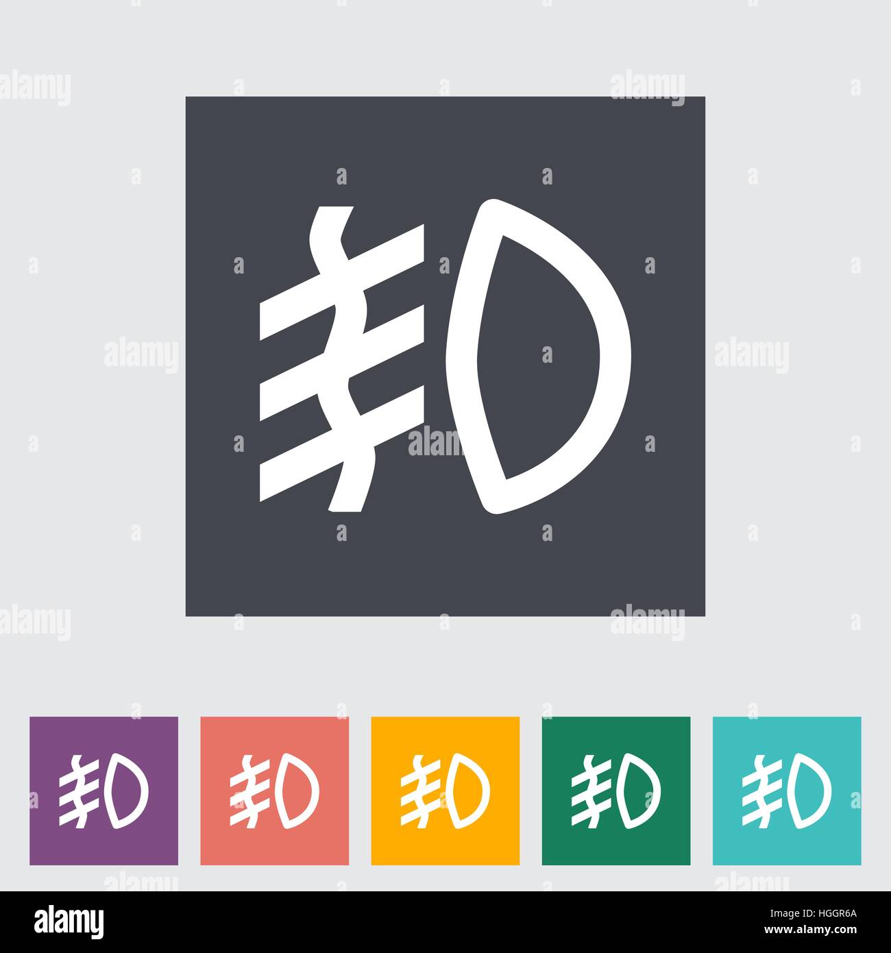 Front fog light. Single flat icon. Vector illustration Stock Vector