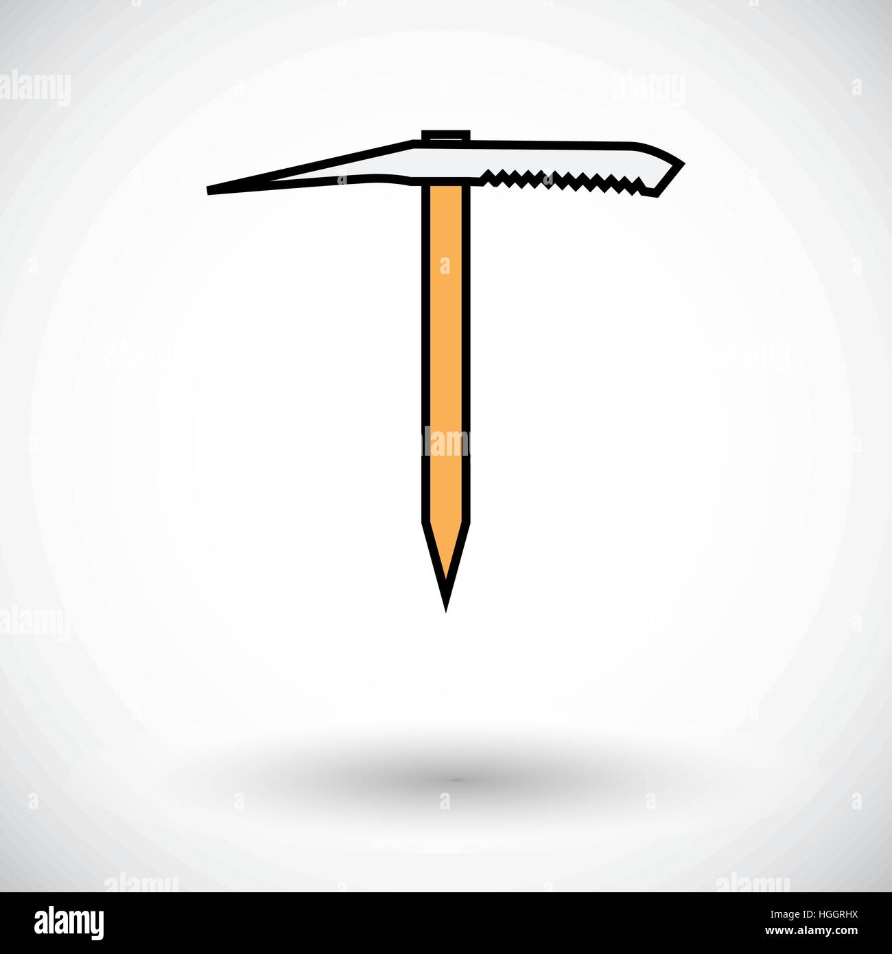 Ice axe. Flat icon on the white background for web and mobile applications. Vector illustration. Stock Vector