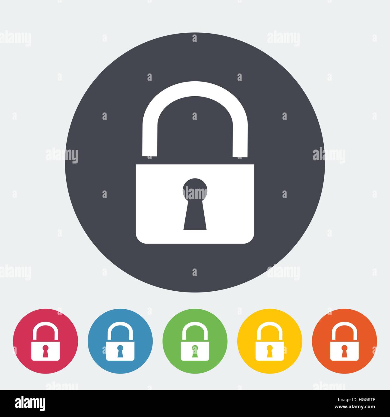 Lock. Single flat icon on the circle. Vector illustration Stock Vector ...