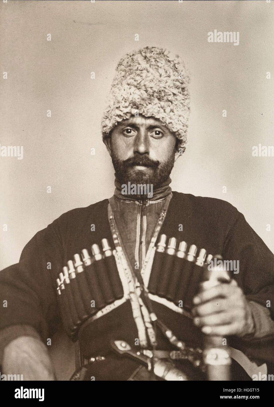 Cossack man from the steppes of Russia  - Ellis Island Immigration Station 1902-1913 Stock Photo