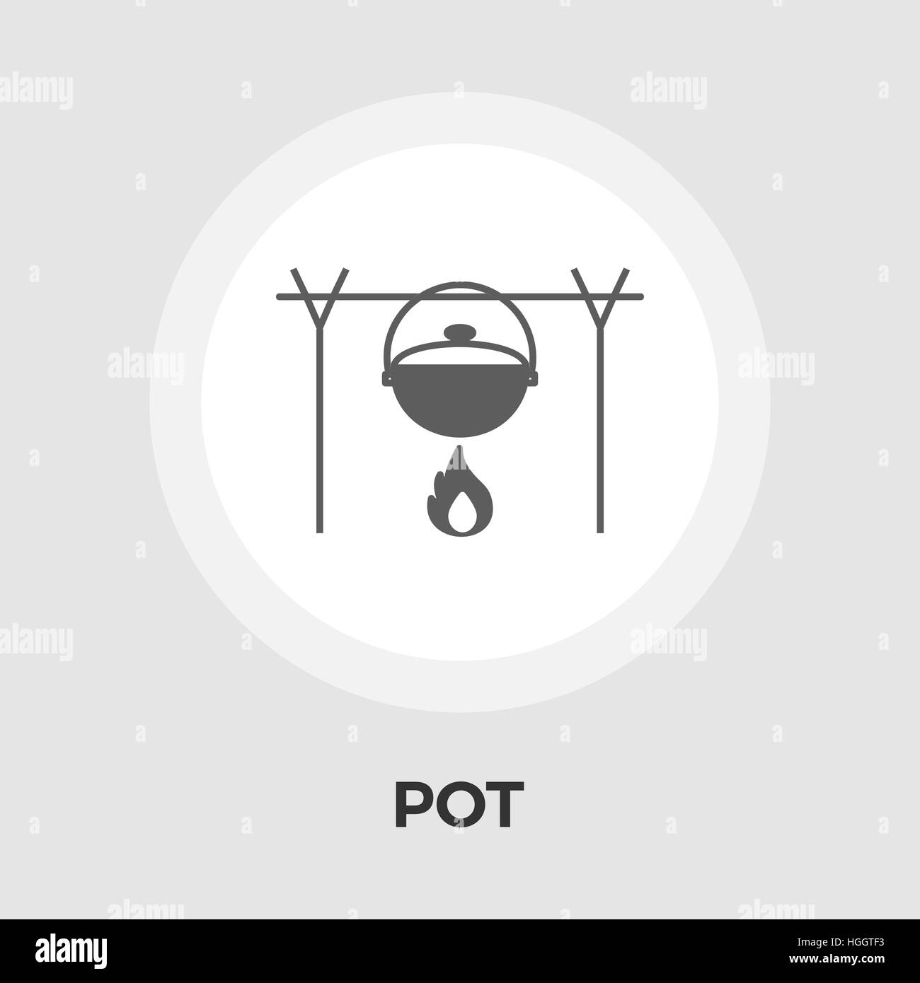 Pot icon vector. Flat icon isolated on the white background. Editable ...