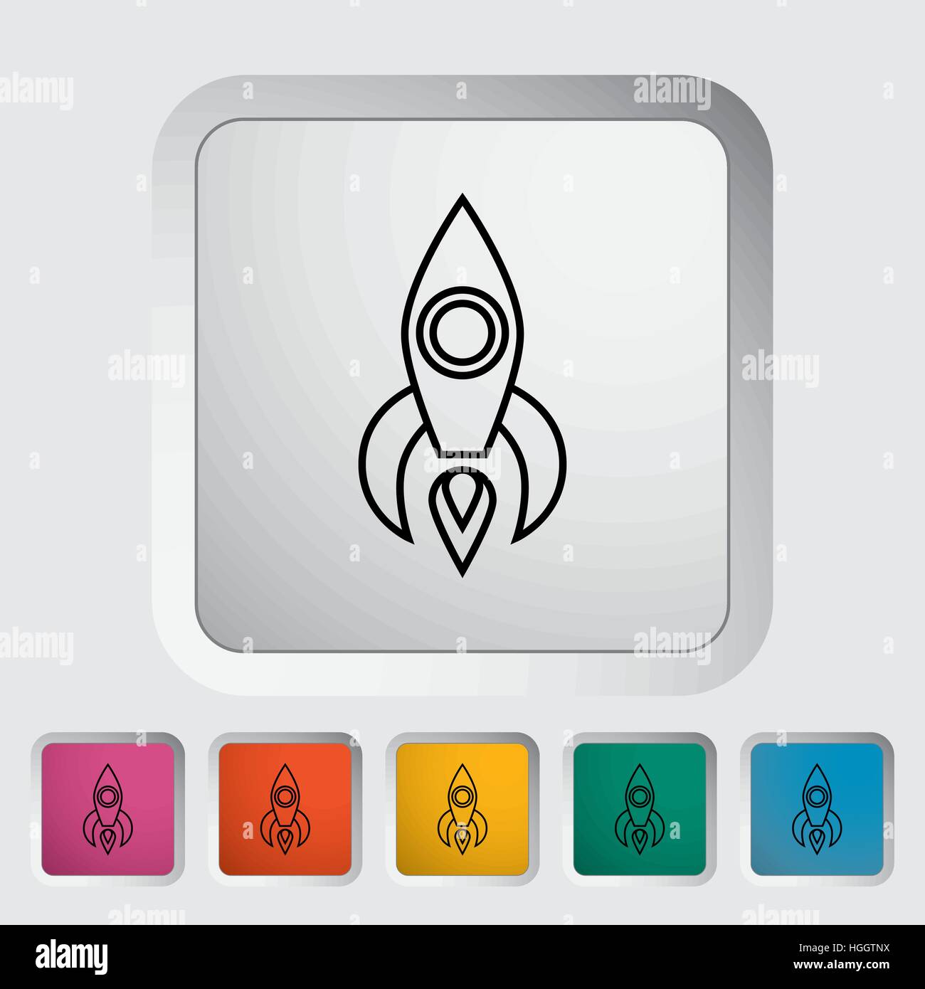 Rocket thin line flat vector related icon set for web and mobile ...