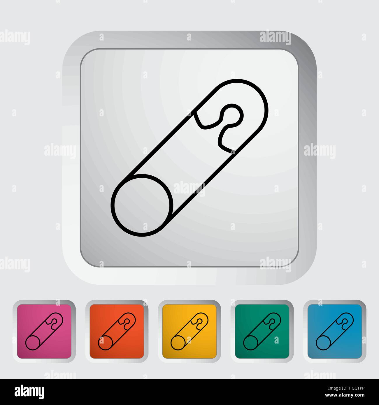 Safety pin thin line flat vector related icon set for web and mobile ...