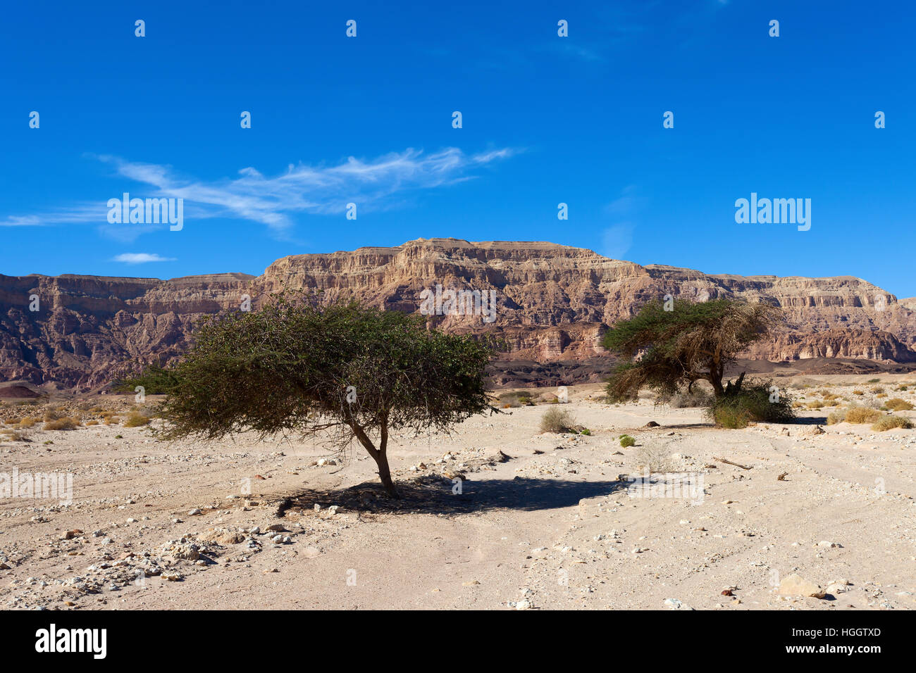 Desert mountains with blue sky in the background Stock Photo - Alamy