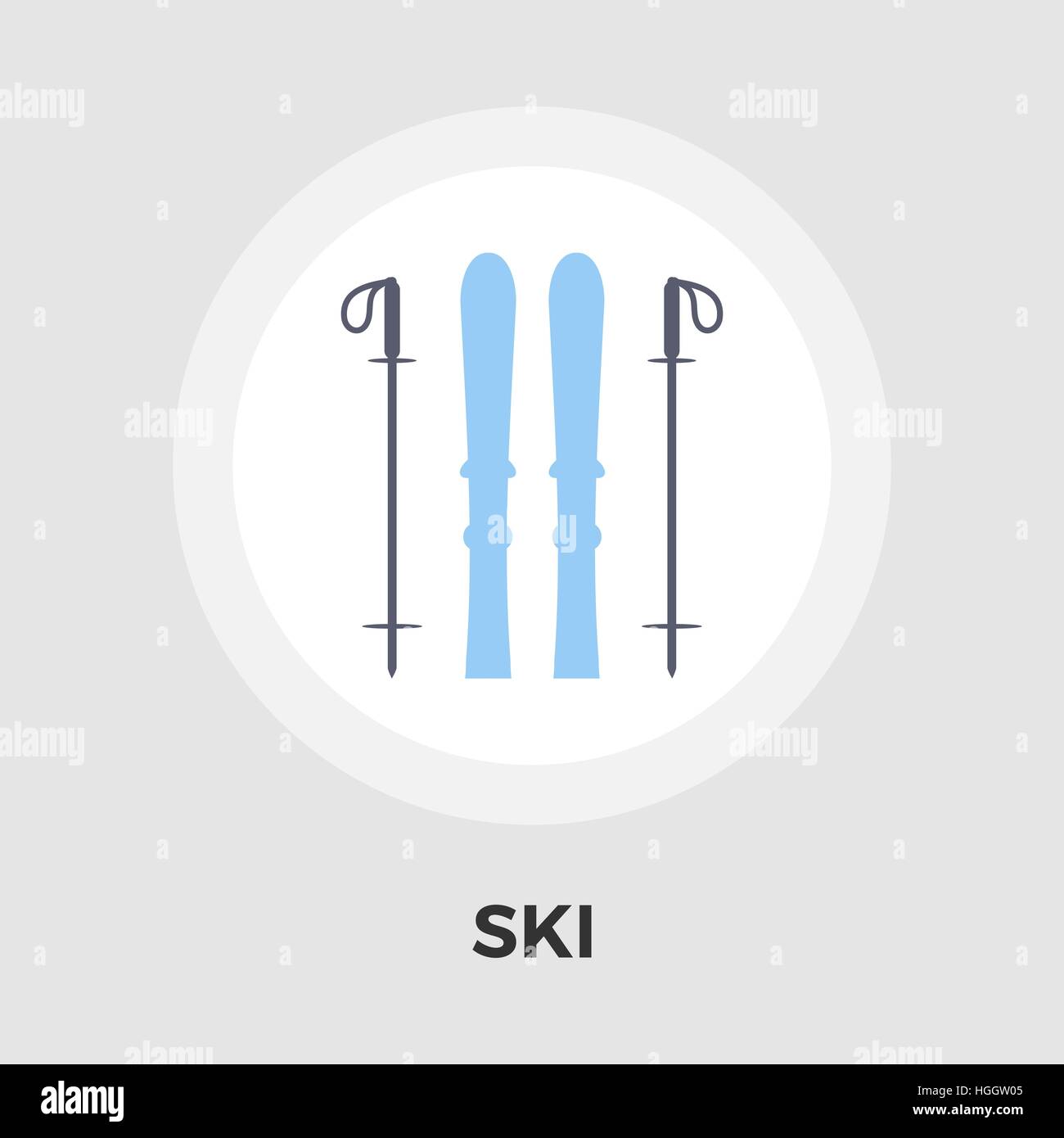 Ski icon vector. Flat icon isolated on the white background. Editable ...