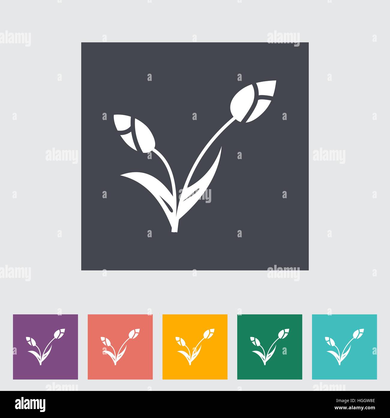 Tulip icon vector flat hi-res stock photography and images - Alamy