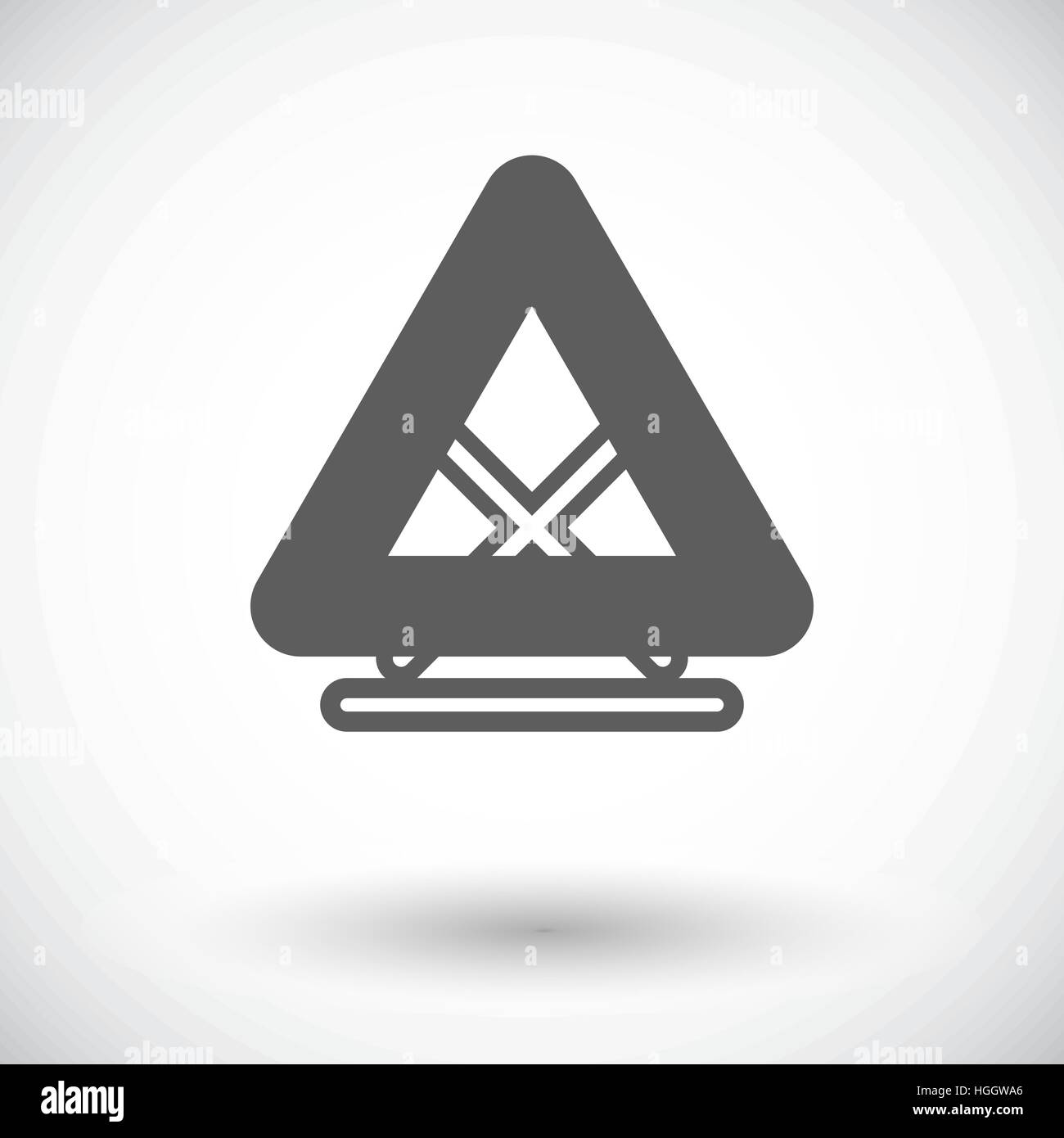 Warning triangle. Single flat icon on white background. Vector ...