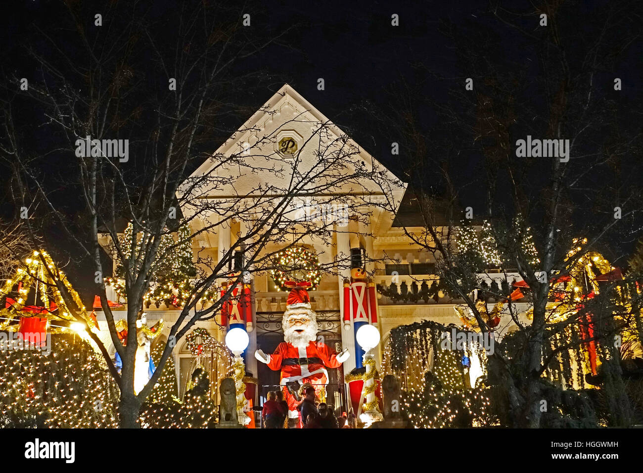 Christmas lights Brooklyn New York Stock Photo Alamy
