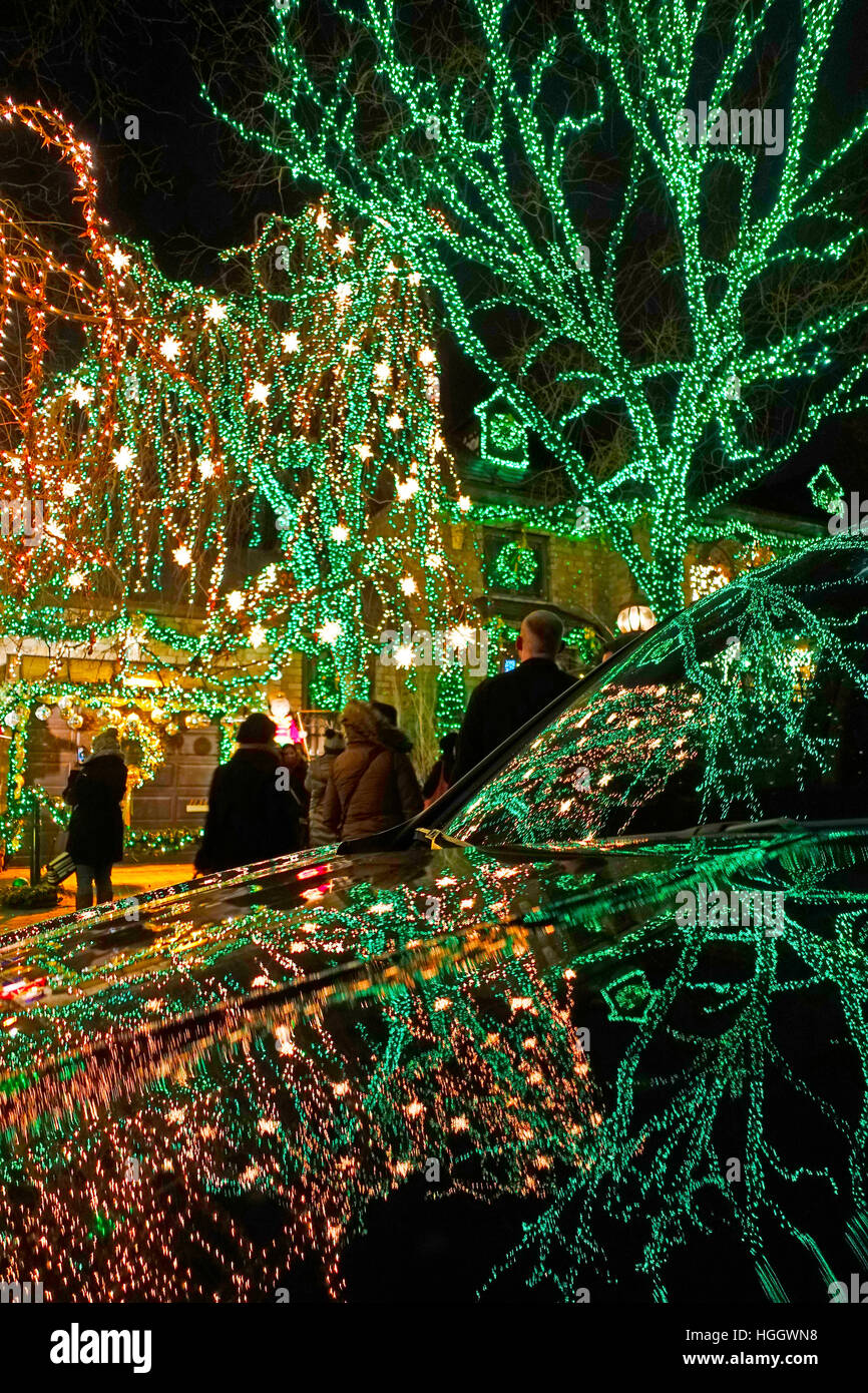 Christmas lights Brooklyn New York Stock Photo Alamy