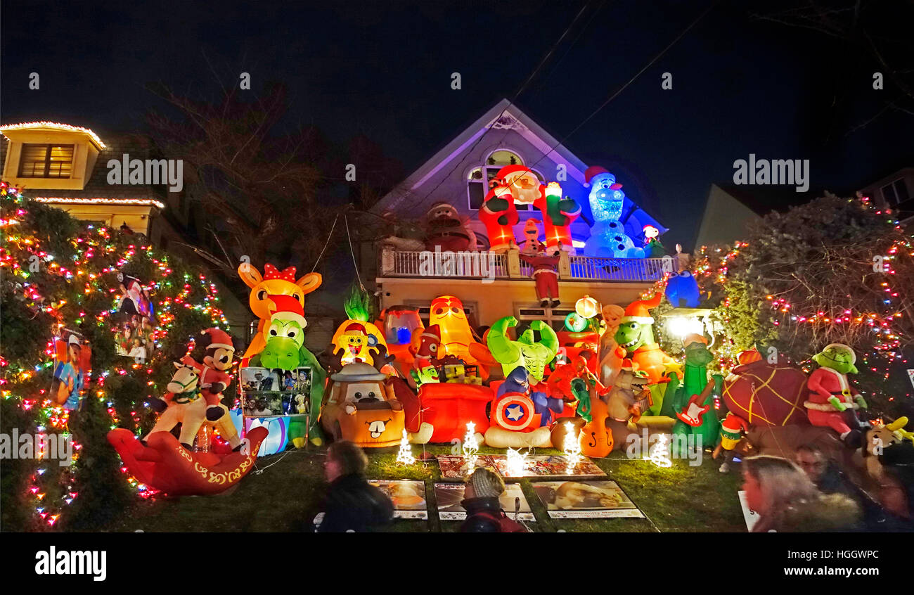 Christmas lights Brooklyn New York Stock Photo Alamy