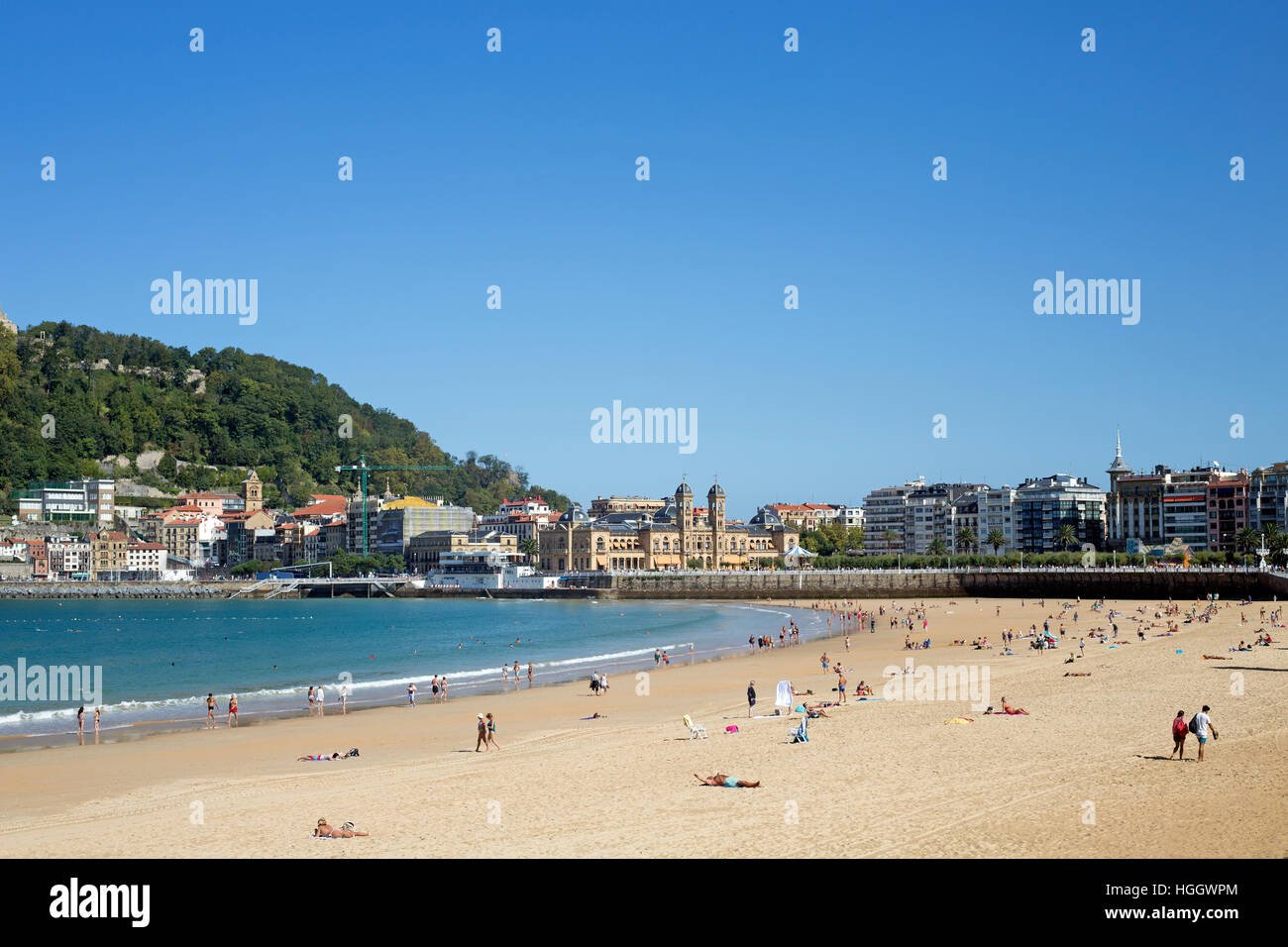 View of the beach at San Sebastian. Stock Photo
