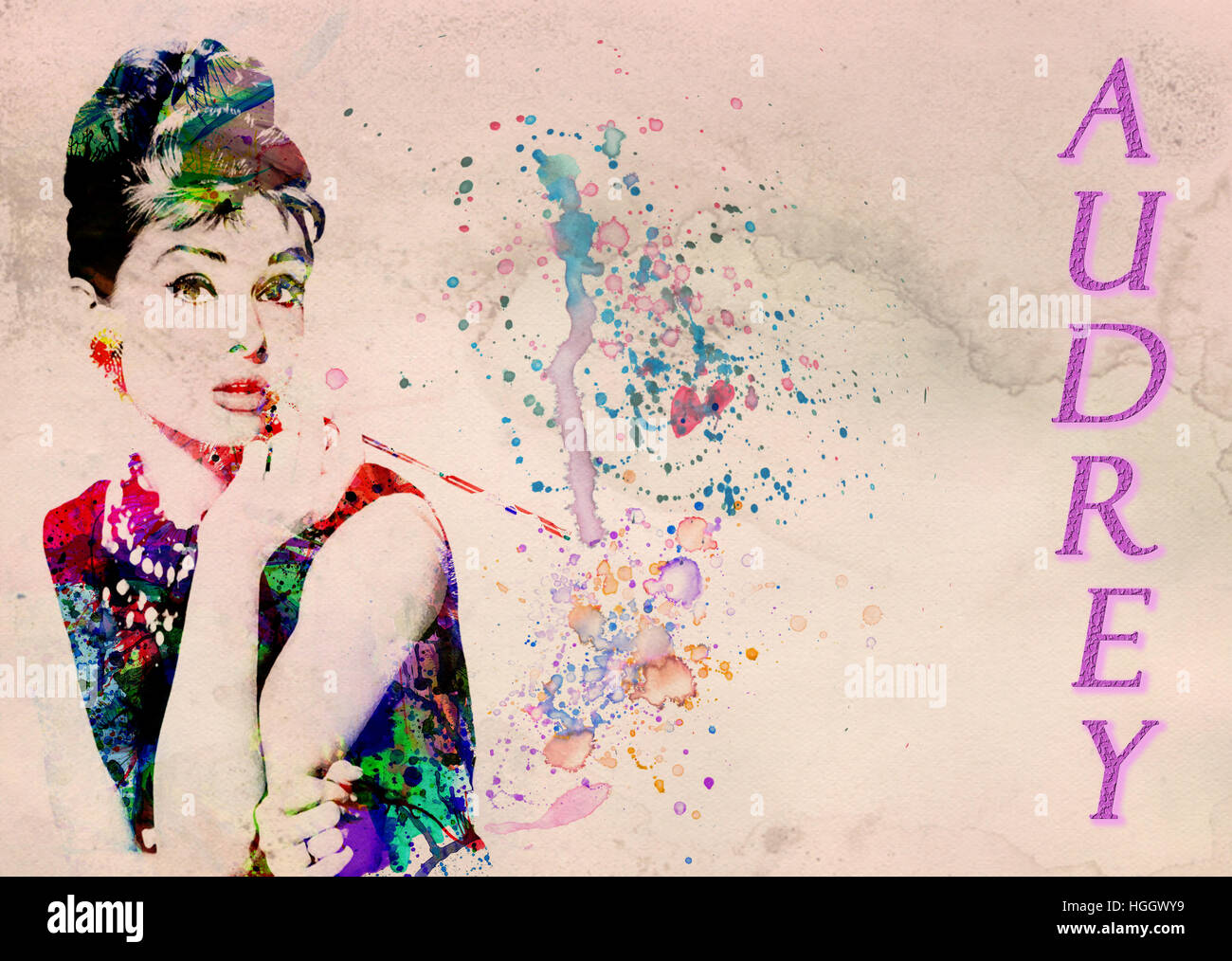 Movie icon Audrey Hepburn. Stock Photo