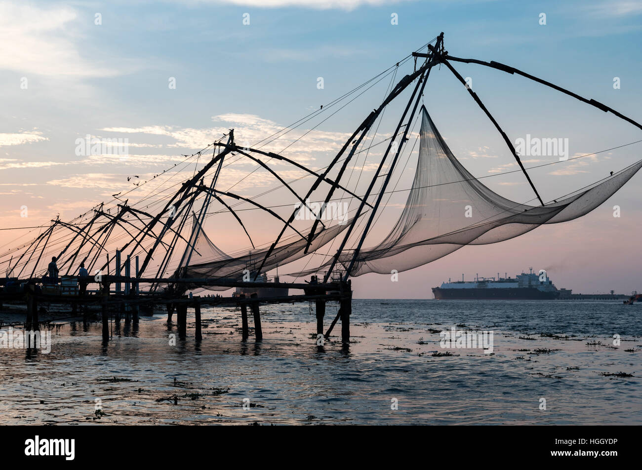Chinese fishing nets, Fort Kochi, Cochin, Kerala, India Stock Photo Alamy