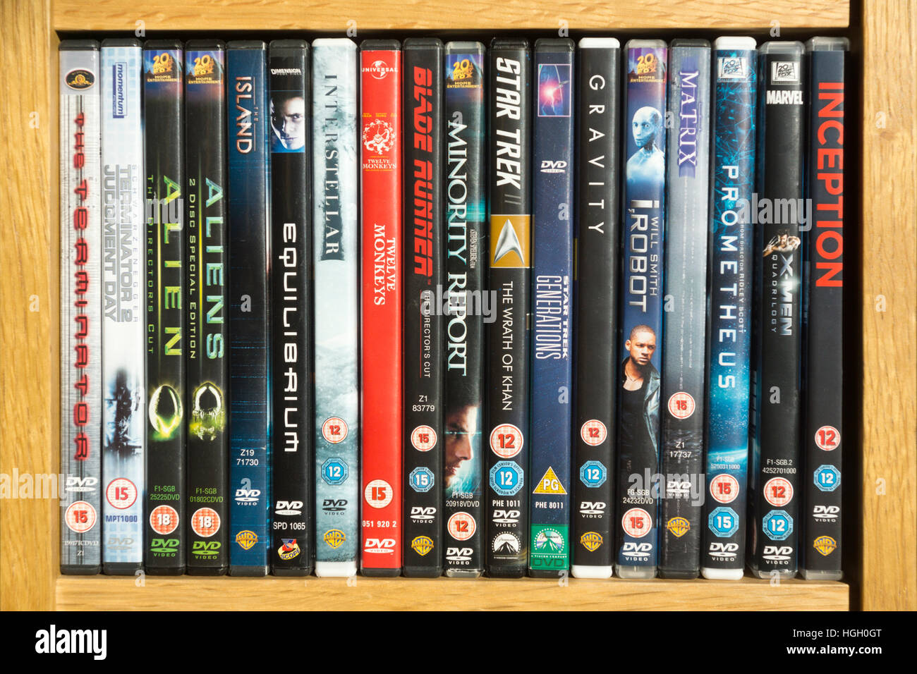 Science fiction DVDs Stock Photo