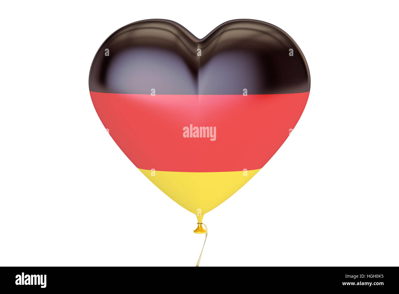 balloon with Germany flag in the shape of heart, 3D rendering Stock Photo
