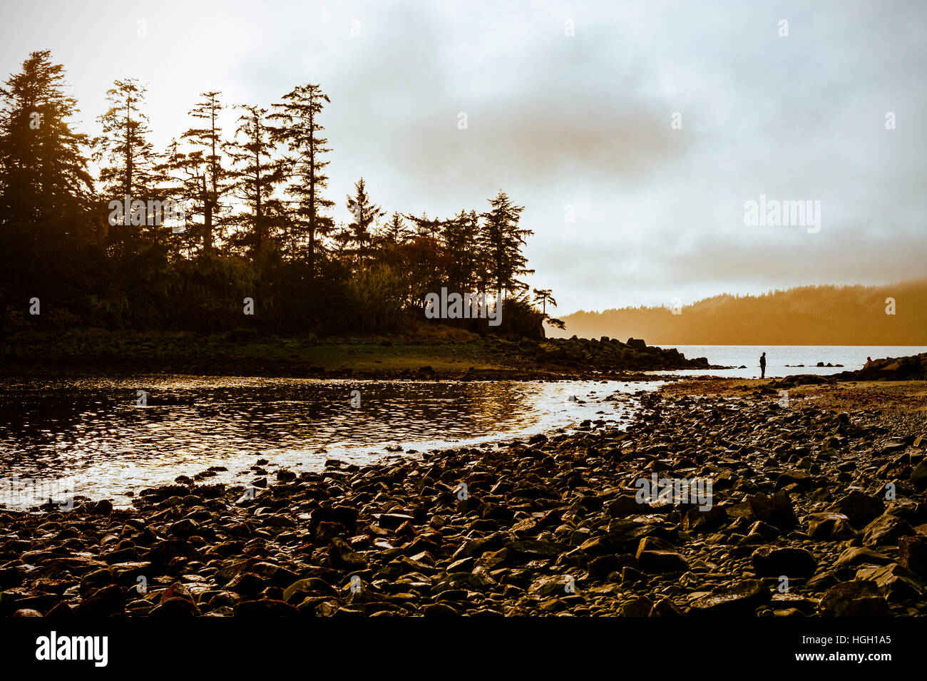 Magic Island silhouette at sunset near Halibut Point Recreation Area