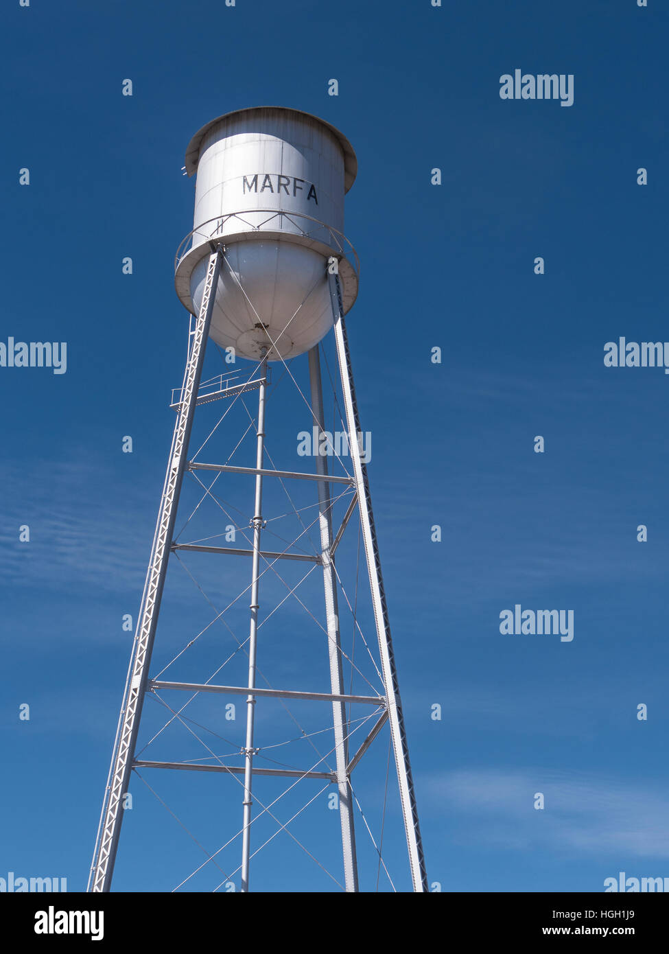 Water tower, Marfa, Texas. Stock Photo