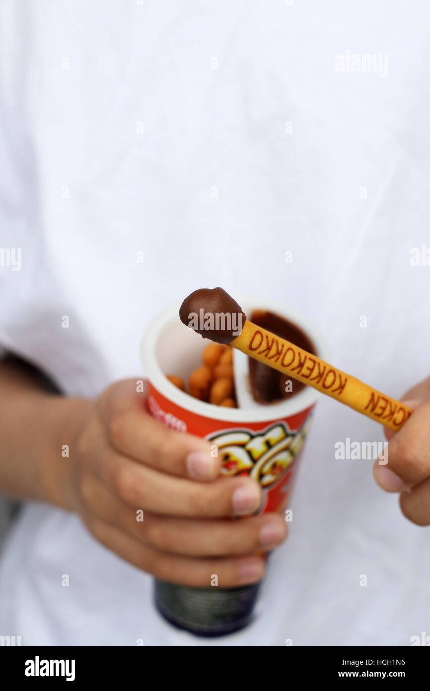 Meiji Yan Yan crispy biscuit sticks Japanese biscuits Stock Photo Alamy