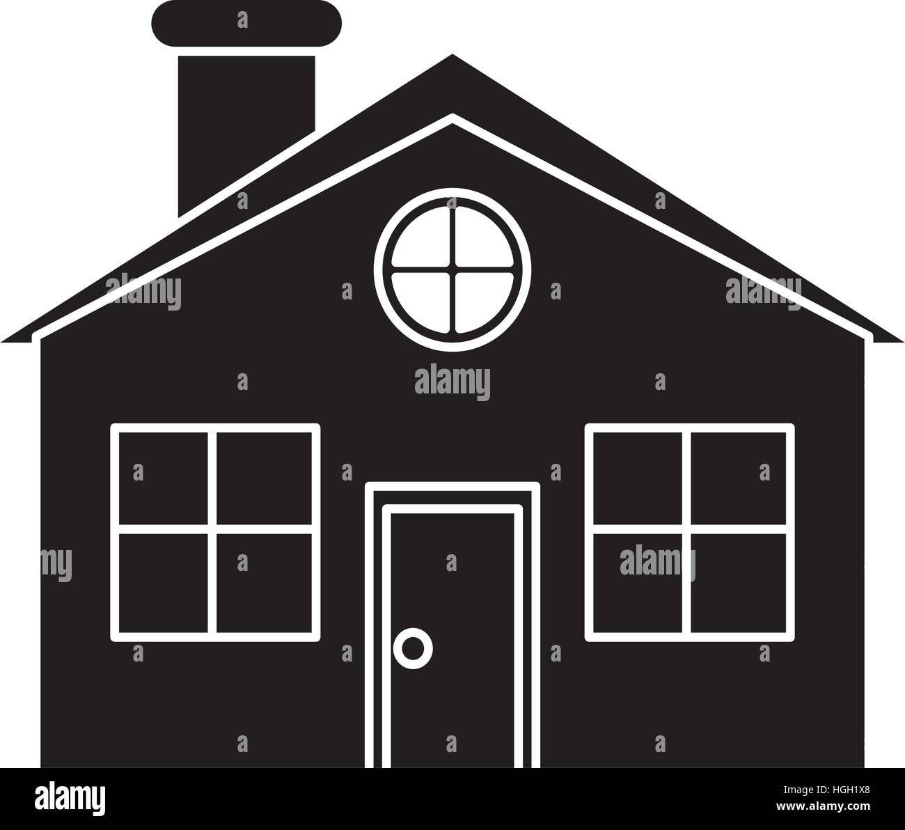 silhouette family house detailed traditional Stock Vector Image & Art ...